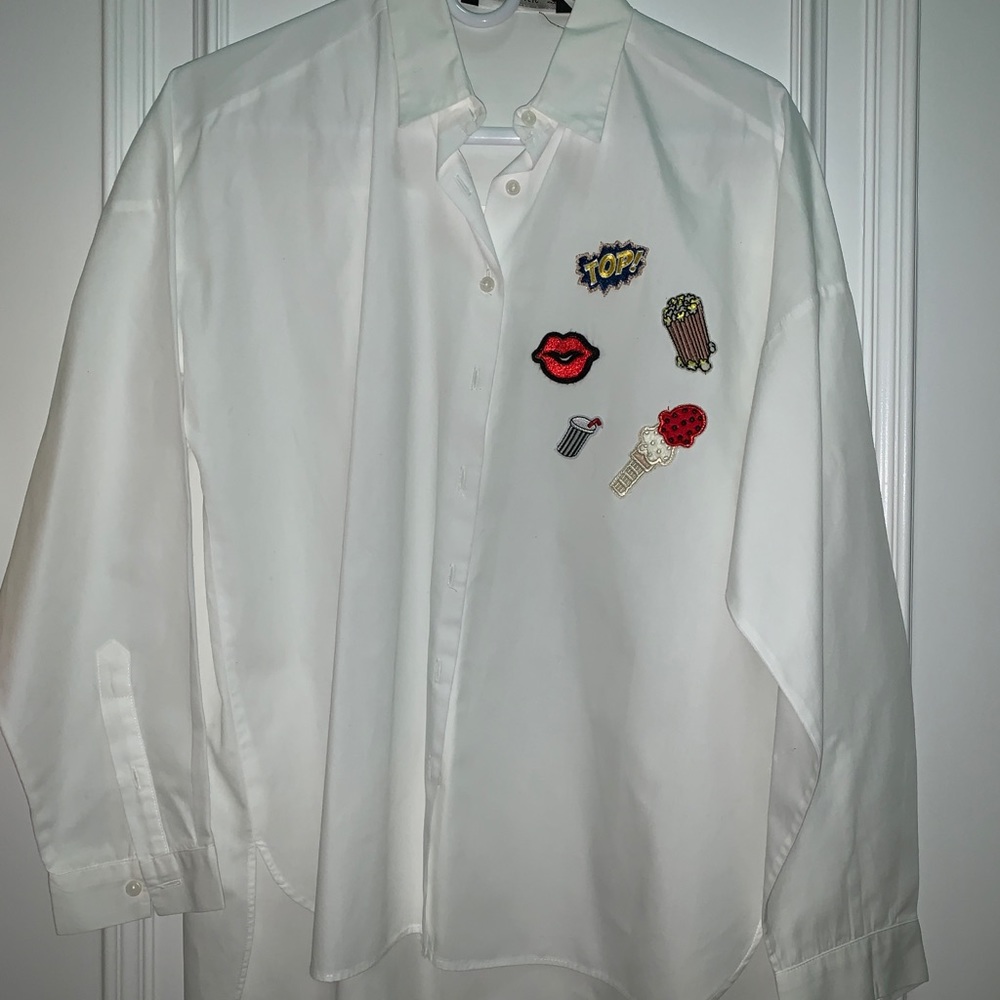 Zara Button Down shirt with patches